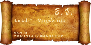 Barbél Virgínia névjegykártya